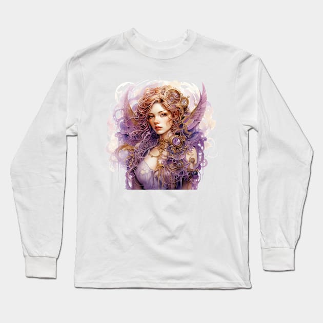 Steampunk Angel #5 Long Sleeve T-Shirt by Chromatic Fusion Studio